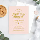 Search for blush and gold bridal shower invitations Heart