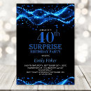 Search for blue black 40th birthday invitations Forty
