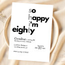 Search for funny 80th birthday invitations Typography