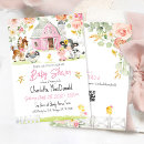 Search for barnyard farm baby shower invitations Watercolor