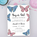 Search for butterfly gender reveal invitations Watercolor