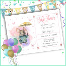 Search for umbrella baby shower invitations Pastel