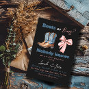 Search for boots or bows gender reveal invitations Blue