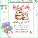 Search for pink bunny baby shower invitations Flowers
