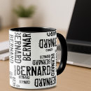 Search for editable name mugs Black and white