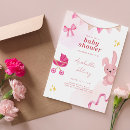 Search for pink bunny baby shower invitations Elegant