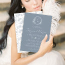 Search for classic monogram wedding invitations Dusty blue