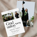 Search for multiple photo graduation invitations Black and white