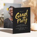 Search for open house graduation invitations Black and gold