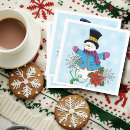 Search for snowman napkins Red