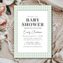 Search for sage green baby shower invitations Gingham