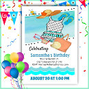 Search for swimsuit birthday invitations Pool party