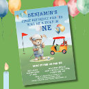 Search for hole in one 1st birthday invitations Baby boy