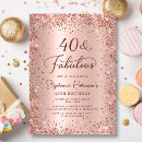 Search for glam 40th birthday invitations Forty and fabulous