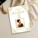 Search for confetti graduation invitations Gold foil