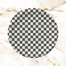 Search for black and white checkered paper plates Retro