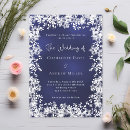 Search for snowflake wedding invitations Navy blue