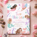 Search for mermaid 2nd birthday invitations Under the sea