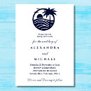 Search for palm tree wedding invitations Navy blue