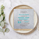 Search for turquoise sweet 16 invitations Glitter