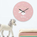 Search for pink and white clocks For kids