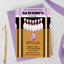 Search for purple bowling invitations Retro