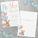 Search for teddy bear gender reveal invitations He or she
