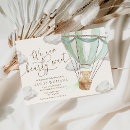 Search for green baby boy shower invitations Hot air balloon