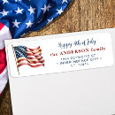 Search for us flag return address labels Red white and blue