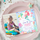Search for digital mermaid birthday invitations For kids