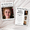 Search for newspaper birthday invitations Vintage