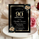 Search for elegant 90th birthday invitations Black