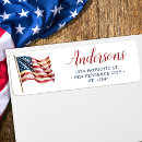 Search for us flag return address labels Red white and blue