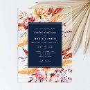 Search for blue floral square wedding invitations Watercolor