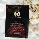 Search for red 40th birthday invitations Flowers