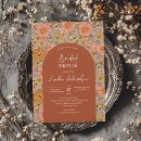 Search for pink and orange bridal shower invitations Retro