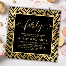 Search for gold 40th birthday invitations Black