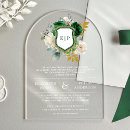 Search for emerald invitations Initials