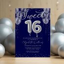 Search for royal blue silver sweet 16 invitations Girls 16th birthday