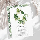 Search for white christening invitations Greenery
