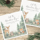 Search for woodland baby shower napkins Let the adventure begin