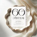 Search for simple 60th birthday invitations Black and white