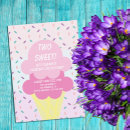 Search for ice cream 2nd birthday invitations Summer