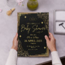 Search for black gold baby shower invitations Stars