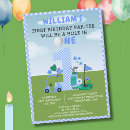 Search for hole in one 1st birthday invitations Girl