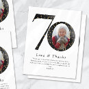 Search for 70th birthday thank you cards Typography