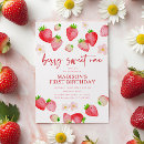 Search for berry sweet one birthday invitations Strawberry party