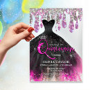 Search for black hot pink quinceanera invitations Glitter