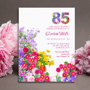 Search for floral 85th birthday invitations Watercolor