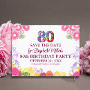 Search for 80th save date postcards Milestone birthday